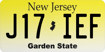 NJ license plate J17IEF