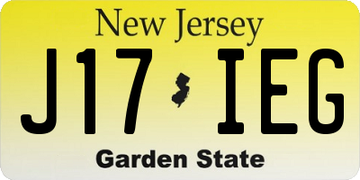 NJ license plate J17IEG