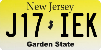 NJ license plate J17IEK