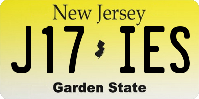 NJ license plate J17IES