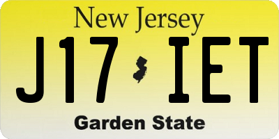 NJ license plate J17IET