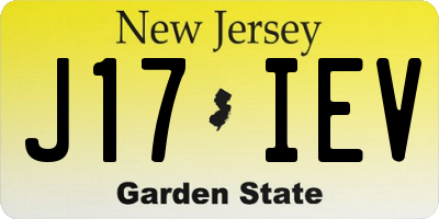 NJ license plate J17IEV