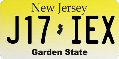 NJ license plate J17IEX