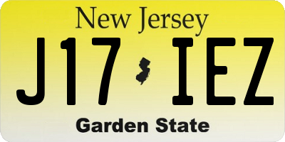 NJ license plate J17IEZ