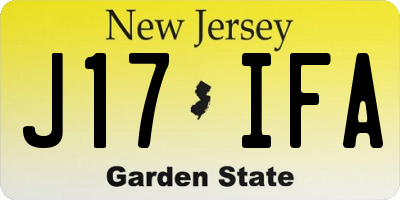 NJ license plate J17IFA