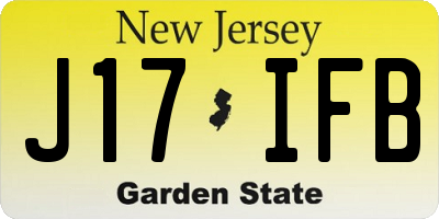 NJ license plate J17IFB