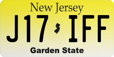 NJ license plate J17IFF