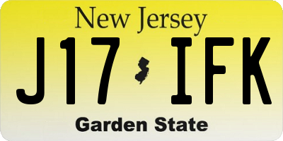 NJ license plate J17IFK