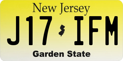 NJ license plate J17IFM