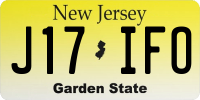 NJ license plate J17IFO