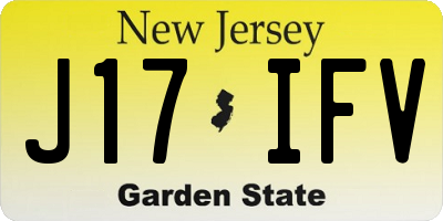 NJ license plate J17IFV