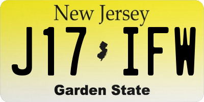 NJ license plate J17IFW