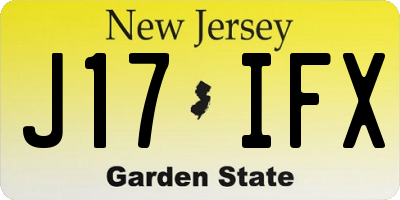 NJ license plate J17IFX