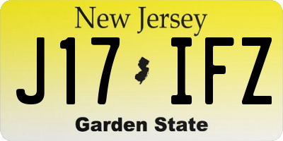 NJ license plate J17IFZ