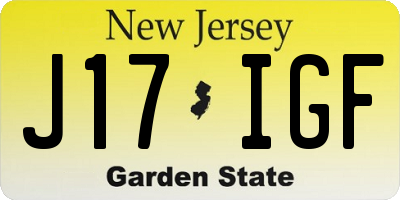 NJ license plate J17IGF