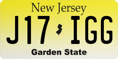 NJ license plate J17IGG