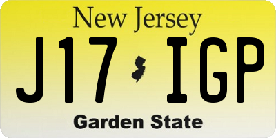 NJ license plate J17IGP