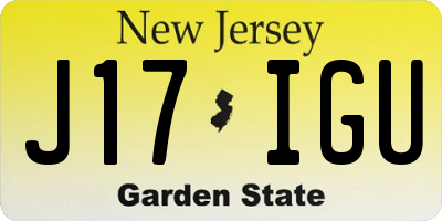 NJ license plate J17IGU