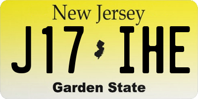 NJ license plate J17IHE