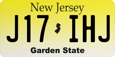 NJ license plate J17IHJ