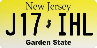 NJ license plate J17IHL