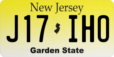 NJ license plate J17IHO