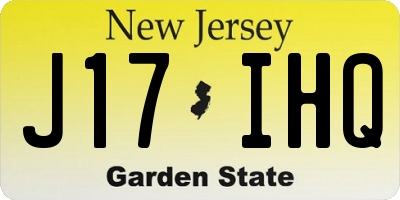 NJ license plate J17IHQ