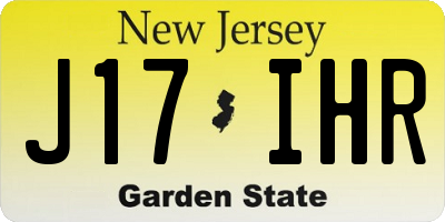 NJ license plate J17IHR