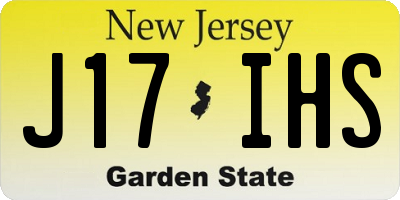 NJ license plate J17IHS