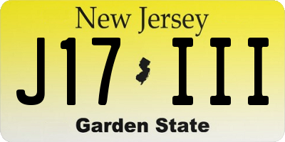NJ license plate J17III