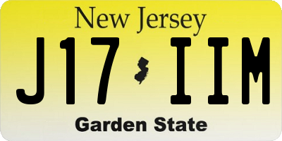 NJ license plate J17IIM