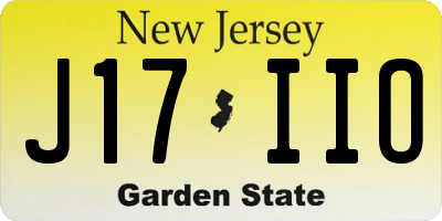 NJ license plate J17IIO