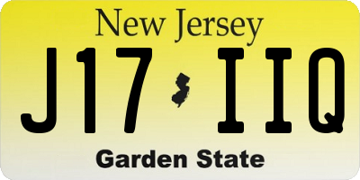 NJ license plate J17IIQ