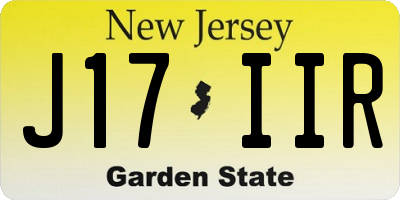 NJ license plate J17IIR