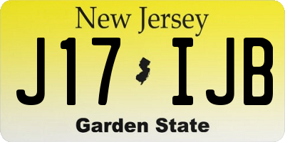 NJ license plate J17IJB