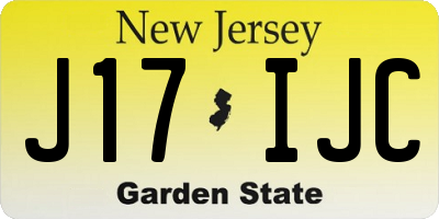 NJ license plate J17IJC