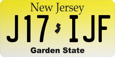 NJ license plate J17IJF
