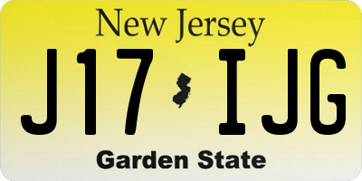 NJ license plate J17IJG