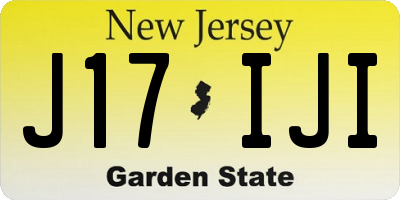 NJ license plate J17IJI