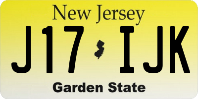 NJ license plate J17IJK