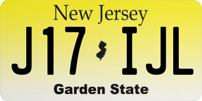 NJ license plate J17IJL