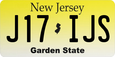 NJ license plate J17IJS