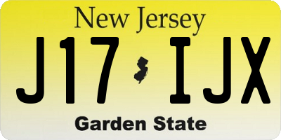 NJ license plate J17IJX