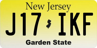 NJ license plate J17IKF