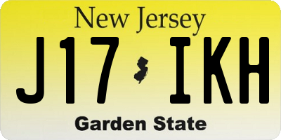 NJ license plate J17IKH