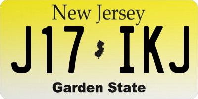 NJ license plate J17IKJ