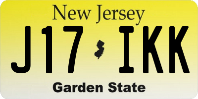 NJ license plate J17IKK