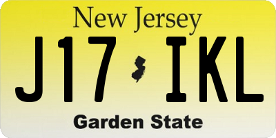 NJ license plate J17IKL