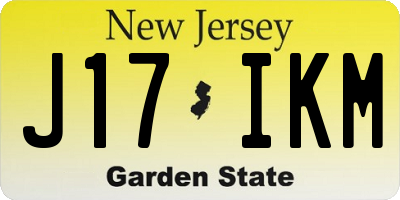 NJ license plate J17IKM