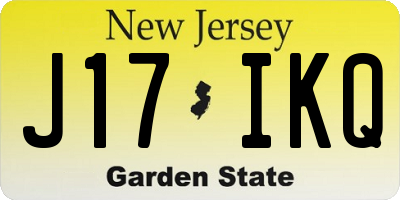 NJ license plate J17IKQ